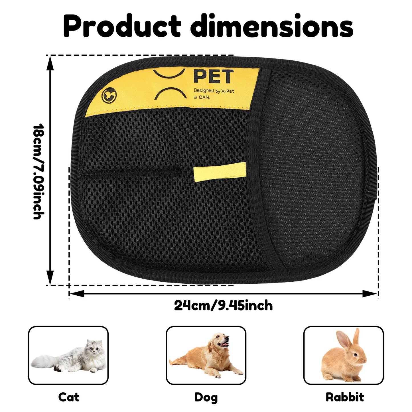 3 Pcs Pet Hair Remover Glove Reusable Static Removal Gloves Double-Sided Cat Dog Grooming Gloves Hair Removal Tool Pet Supplies