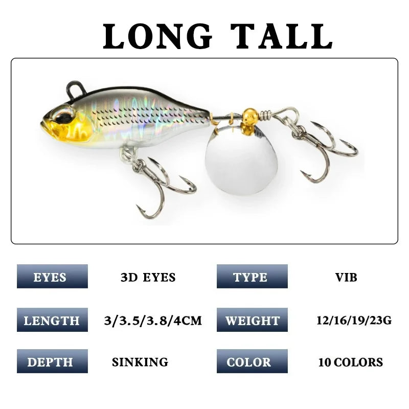 Realis Spin Vib Lure 12/16/19/23g Sinking Metal VIB Chatterbait Power Tail Vibration Sequins Duo Bait Trout Perch Fishing tackle