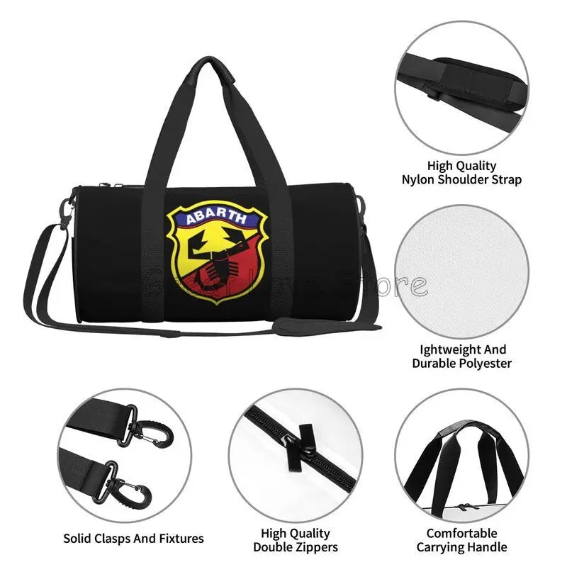 Gym Bag Abarth C Cool Sports Bag Men Large Capacity Oxford Printed Handbag Outdoor Travel Duffle Bags Fitness Bags