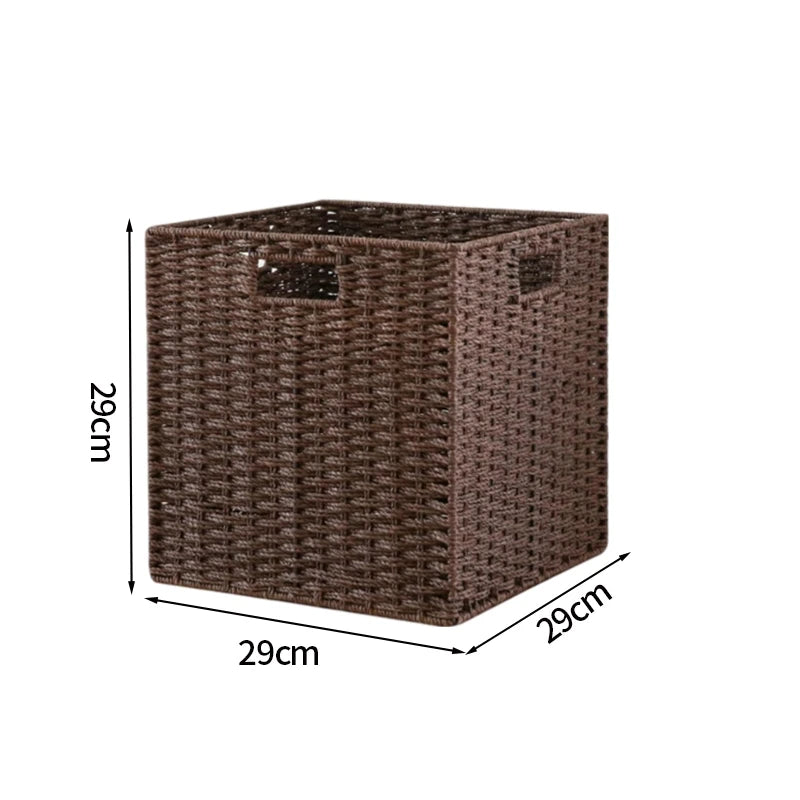 Home Woven Storage Basket Large Capacity Laundry Baskets Sundries Wardrobe Closet Organizer Clothes Toys Decor Panier Rangement