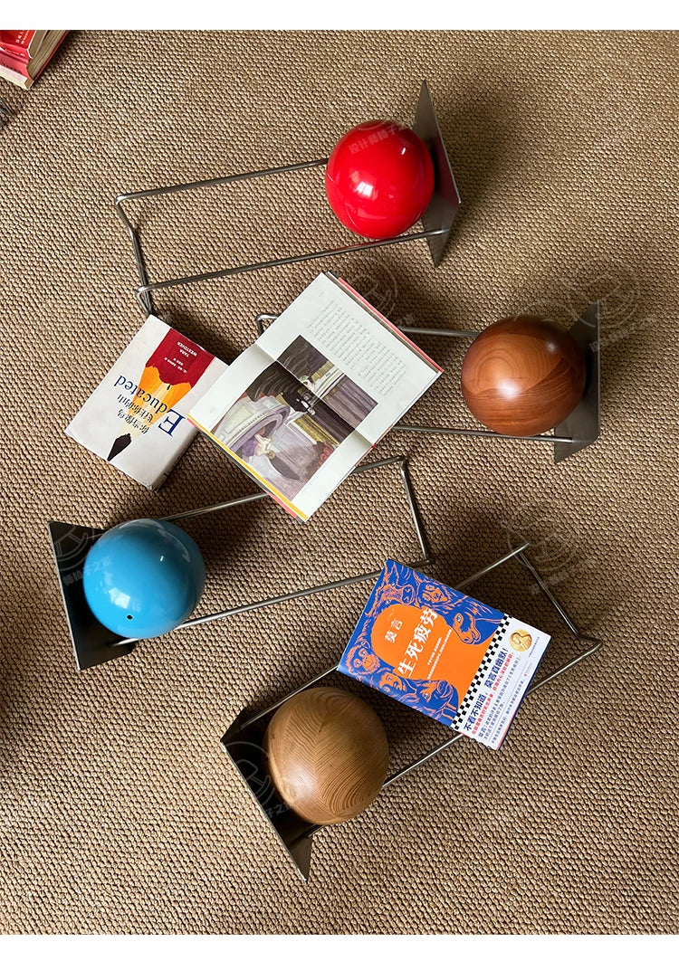 Bauhaus Creative Bookshelf Solid Wood Ball-Bearing Magazine Holder Mid-Century Modern Desk Organizer Artistic Home Display shelf