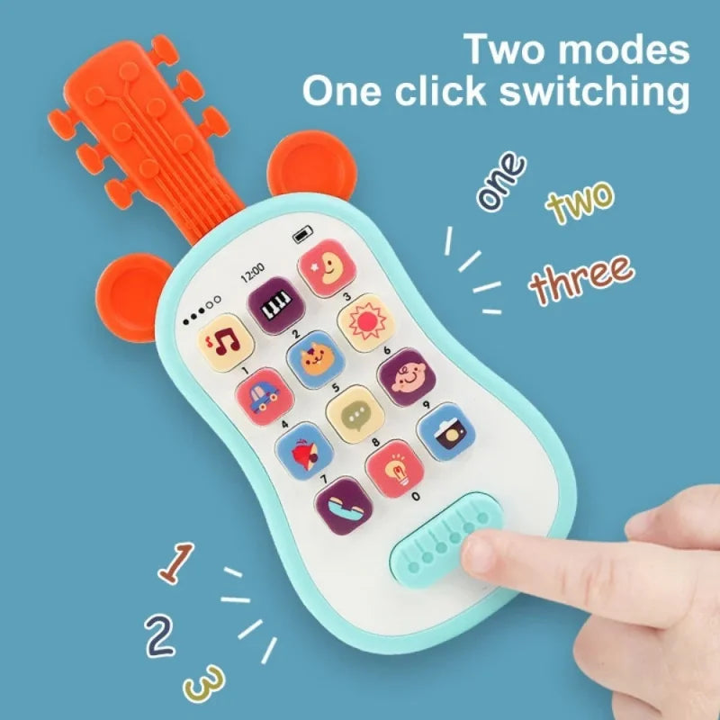 Portable Guitar Phone Toys Baby Music Sound Phones Sleep Toys Analog Phones For Kid Baby Early Education Toys For Children Gifts