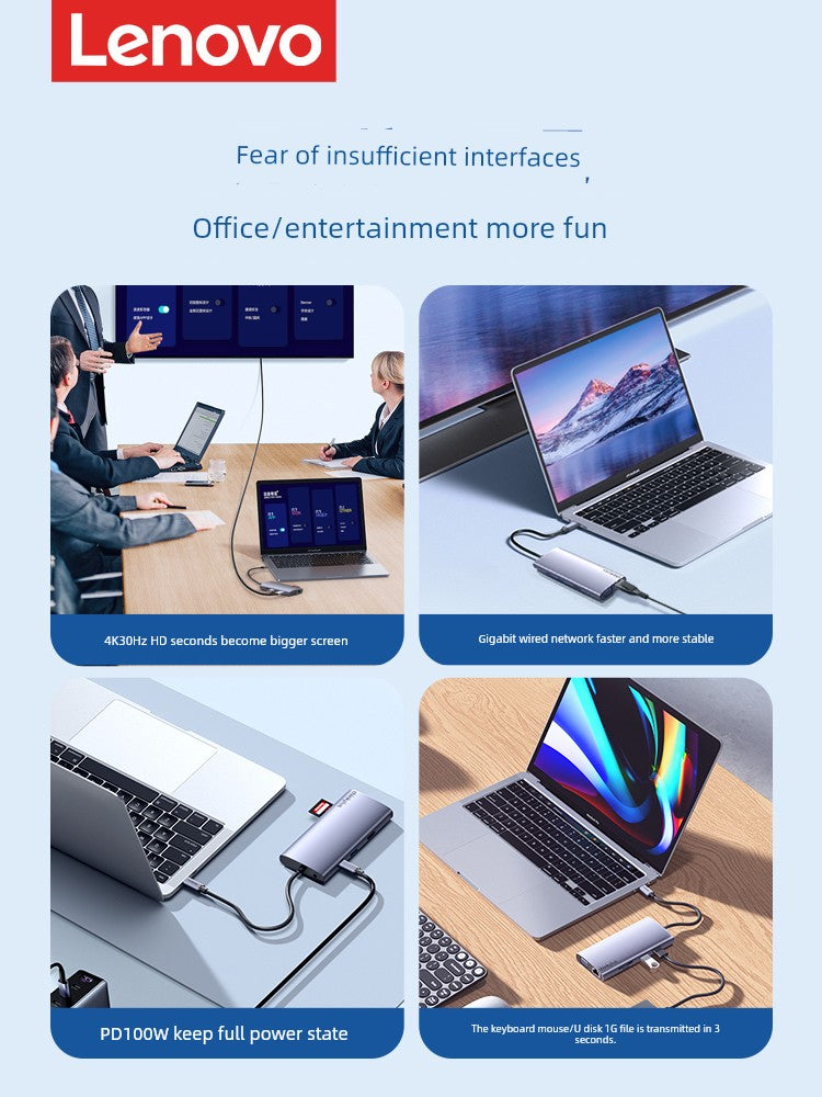 Lenovo Saver USB Cast Screen Network Cable Expansion Dock