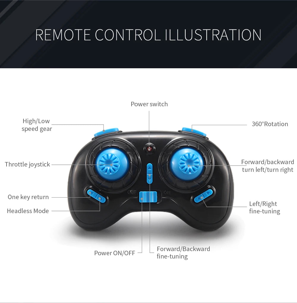 JJRC H36 Mini Drone 4ch 6-Axis Headless Mode Helicopter 360° Flip 3 Batteries Remote Control Quadcopter Toy Mini Drone For Kids