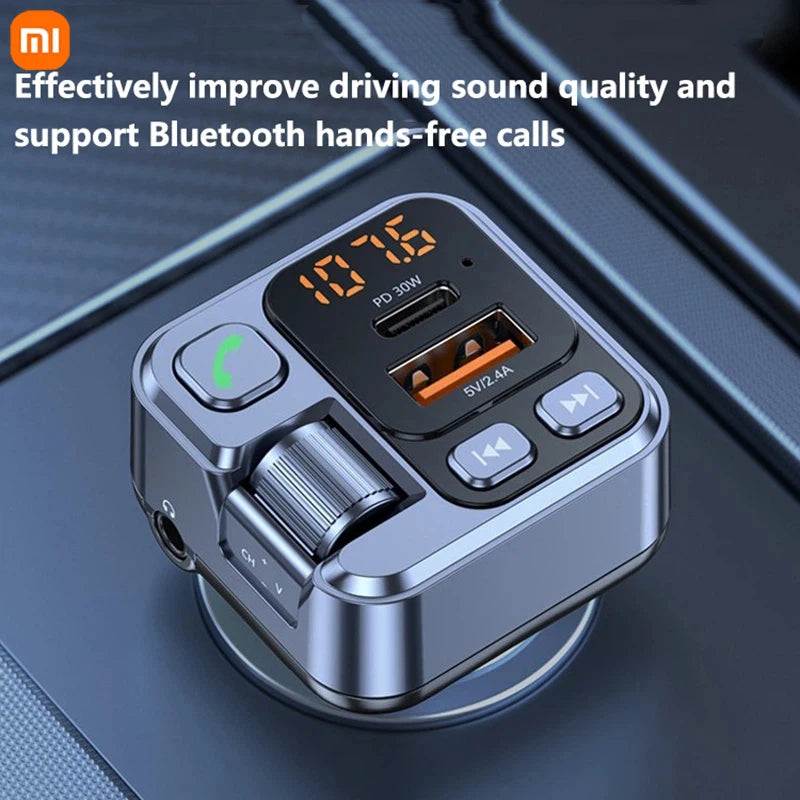 Xiaomi Bluetooth FM Transmitter Car Charger 20W PD USB-C Fast Charger Car Radio with Mic For Wireless Hands Free Call MP3 Player