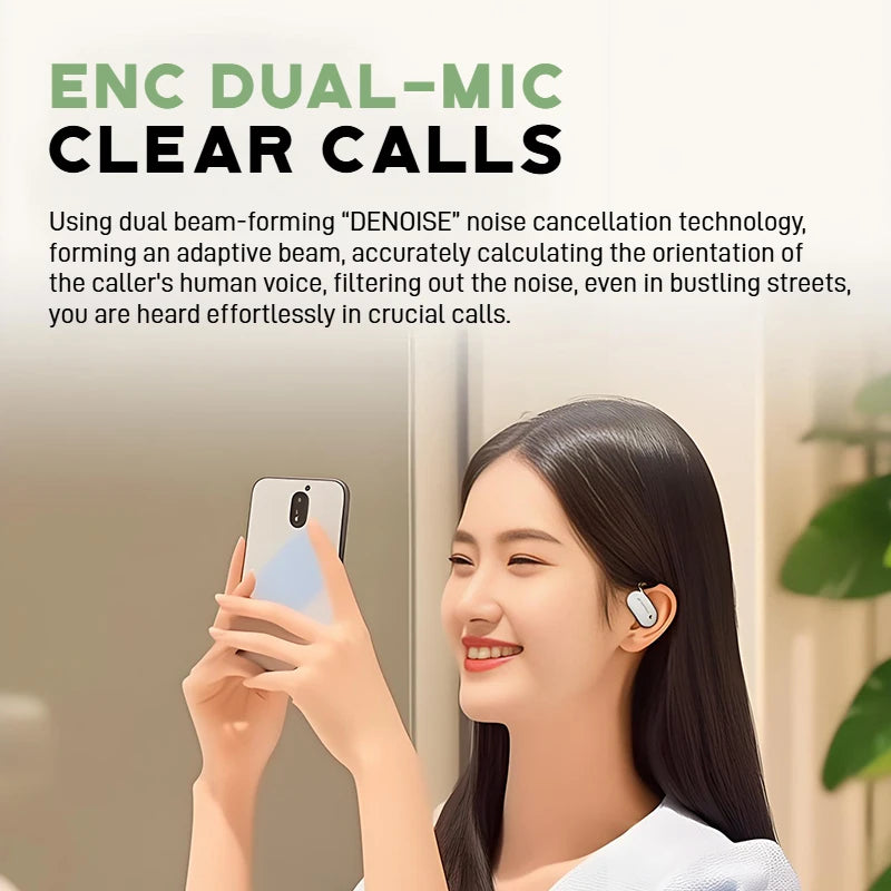 Sansui W15 Open Ear Bluetooth Earphones 360° Spatial Sounds Bluetooth 5.4 Headphone Sports Wireless Earbuds Dual Connection
