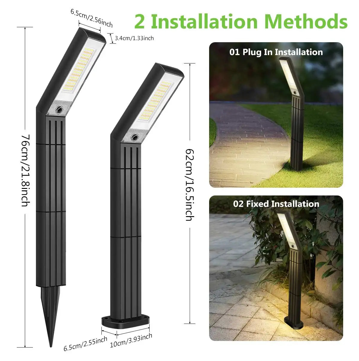 Solar Pathway Lights Outdoor Super Bright Outdoor Solar Lights with Warm White and White Light Waterproof Solar Garden Light