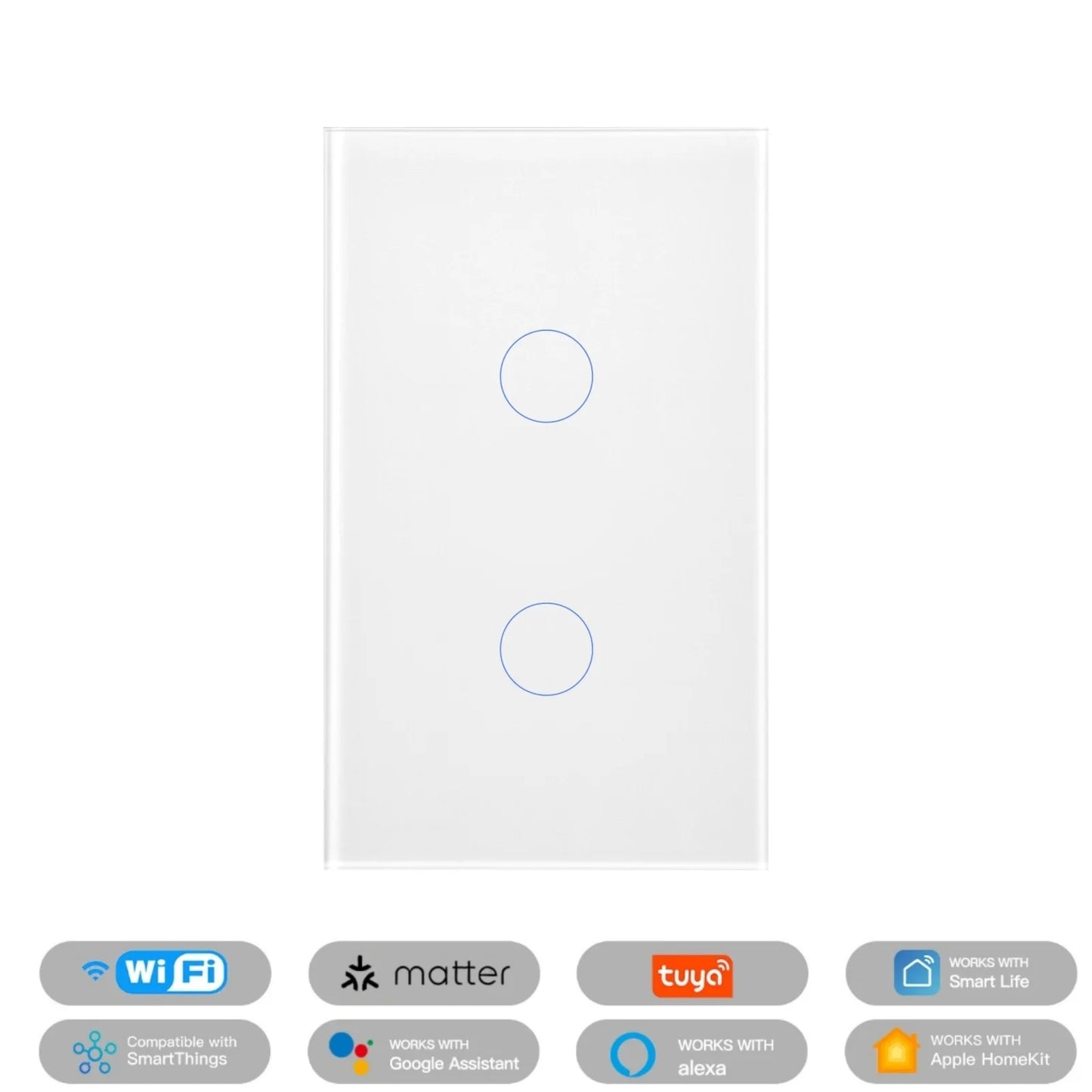 Matter Smart Switch Matter Light Switch Wifi Wall Switch Neutral Wire/No Neutral Wire 1/2/3/4 Gang US Touch Wall Light