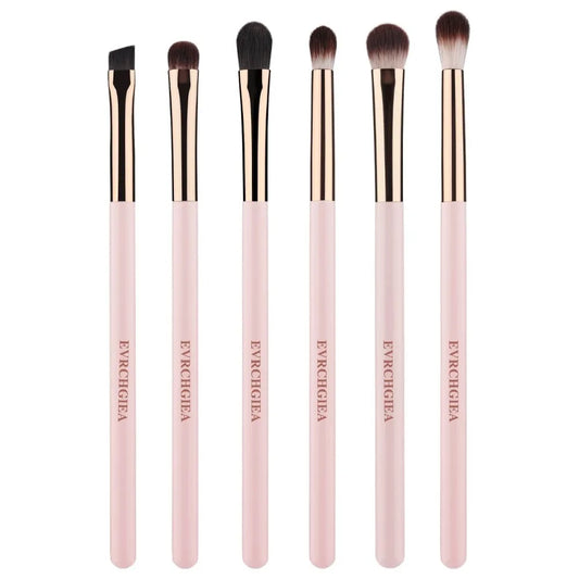 Eye Makeup Brush Set, 6 Pcs Professional Blending Eyeshadow Makeup Brushes for Concealer Eyebrows Eyeliner, Soft Hairs & Wood Ha
