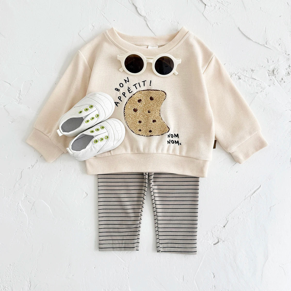 New Baby Suits Cartoon Clothing Boy Infant Sets Long-Sleeve Bread/Biscuits Sweatshirts Top Pants Autumn Winter Toddler Outfits