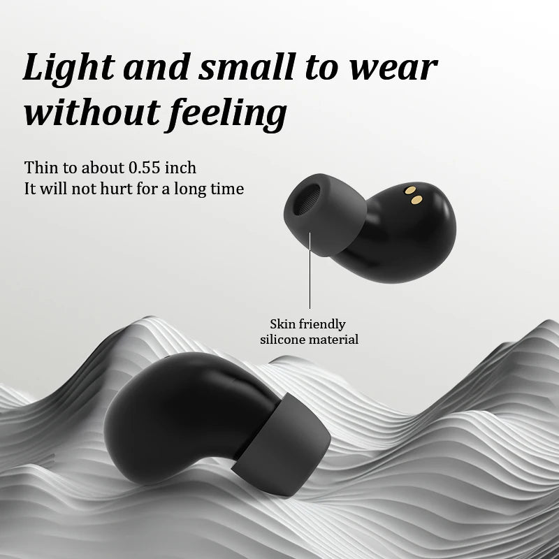 SK Small Headphones Wireless Bluetooth Headset Sport Sleeping Invisible Comfortable To Wear Bass Earbuds Earphone For All Phones