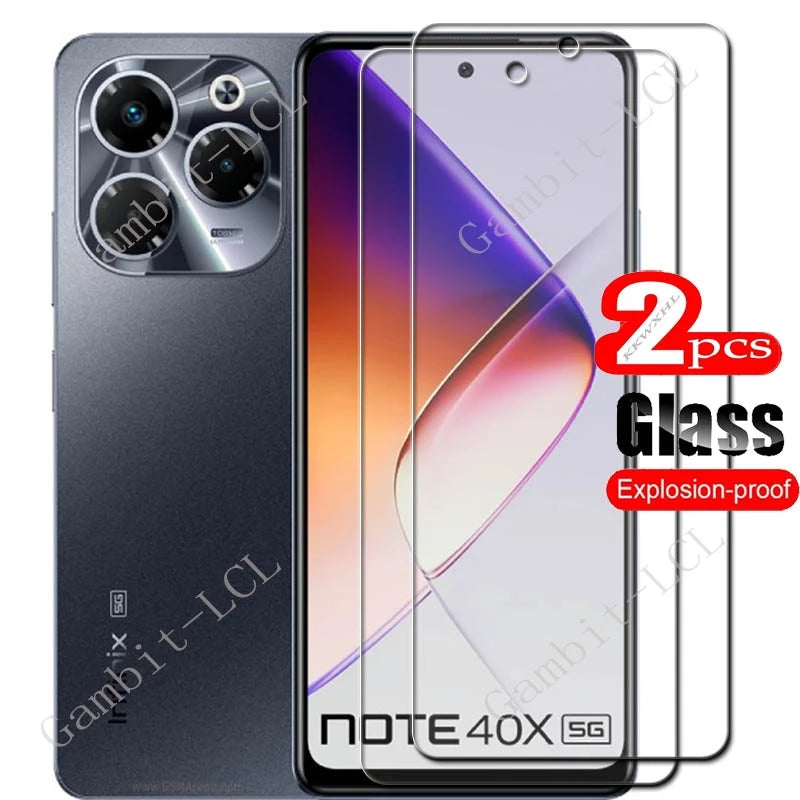2PCS HD FOR Infinix Note 40X 5G 6.78" Tempered Glass Protective Cover ON Note40X 40 X X6838 Screen Protector Transparent Film