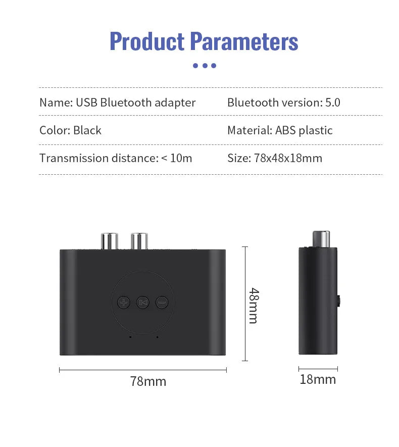 Bluetooth 5.0 Audio Receiver U Disk RCA 3.5mm 3.5 AUX Jack Stereo Music Wireless Adapter with Mic For Car Kit Speaker Amplifier