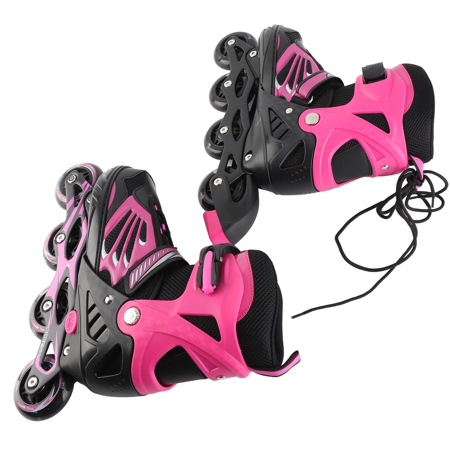 Tomshoo Adjustable Kids Roller Skates w Single Flash Light Wheels, Outdoor Inline Skates for Children Boys Girls Practice Sport