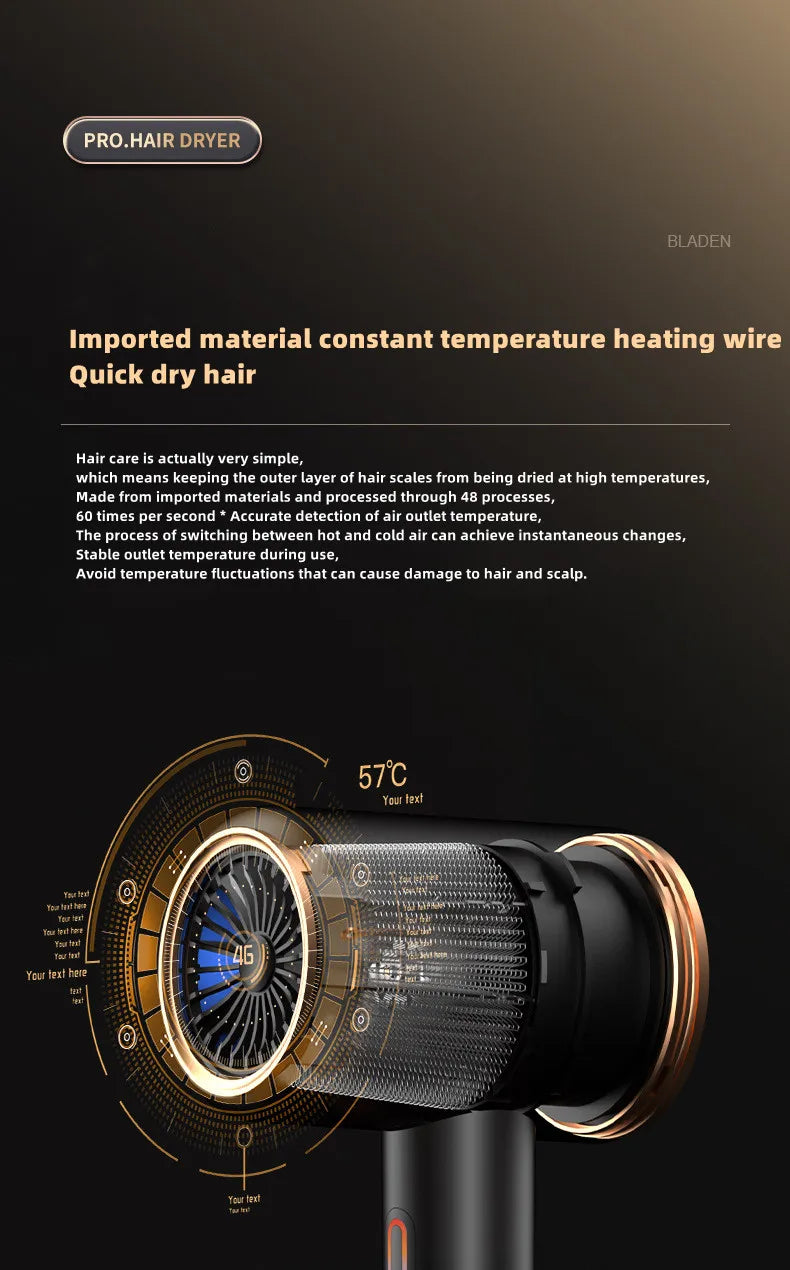 Manufacturer's Direct Selling High-Speed Hair Dryer 2400w High-Power Negative Ion Blue Light Hair Care Home Hair Salon Hair Drye