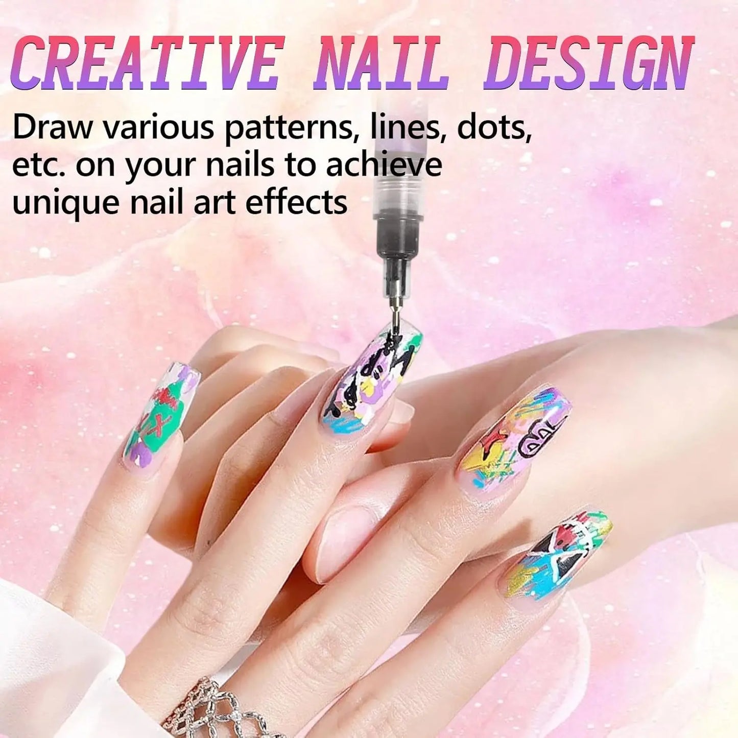 Multi-Color DIY Nail Art Pens Line Drawing and Detailing Tools for Nail Art Ideal for Manicure Nail Designs and DIY Nail Art Kit