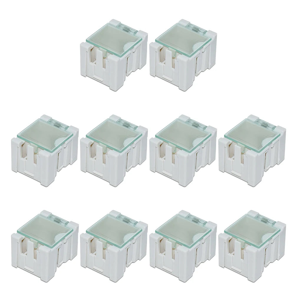 10pcs Electronic Component Container Cases Mini Storage Boxes Kit Plastic Mini Tool Box For Chip Screws Nuts 31.5x21.5x25mm