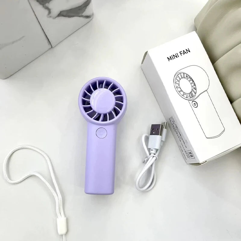 Mini Fans 3 Speed Adjustable Small Handheld Fan Type-C Rechargeable Build in 500mAh Battery for Office Camping Travel Outdoor