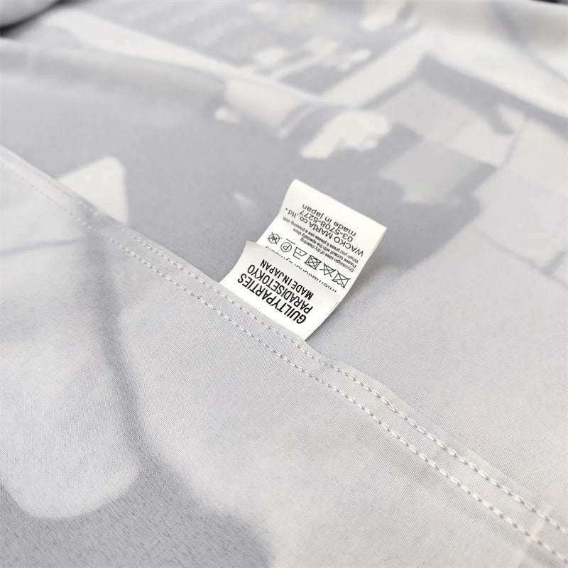 High-end Summer WACKO MARIA Solid Color Cursive wackomaria Embroidery Logo Simple Hawaii Short Sleeve Shirt