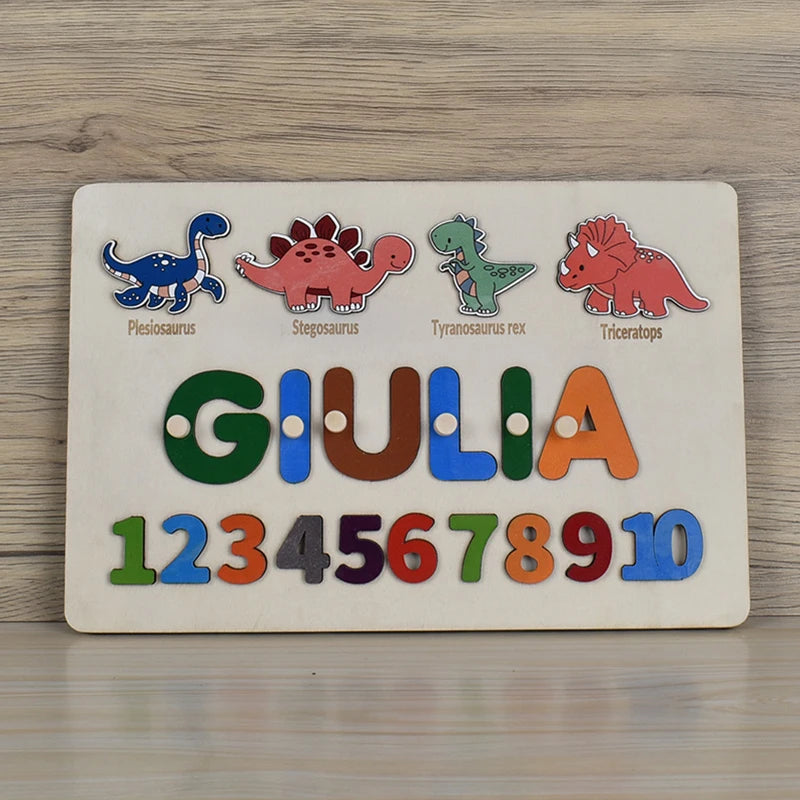 Montessori Personalised Wooden Puzzle Baby Custom First Name Puzzle Customization Letter Board Gift Child Jigsaw Educational Toy