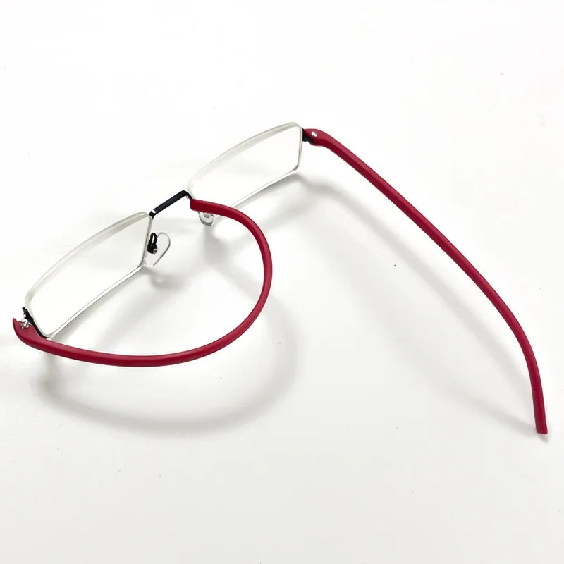 Metal Anti-Blue Light Reading Glasses Men Half Frame Prescription Eyeglasses Male Reading Glasses