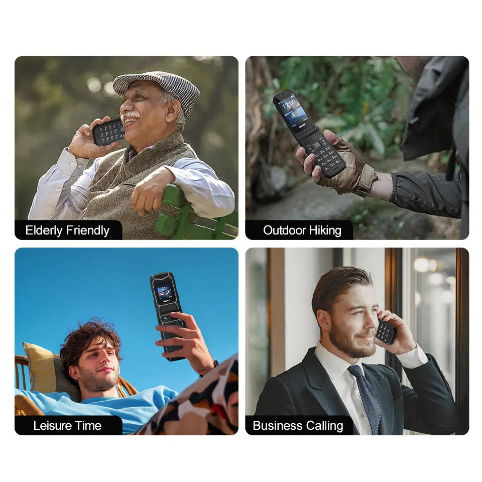 UNIWA X29 GSM Flip Phone 2.8 Inch Double Screen Dual SIM Big Font Big Button For Senior 2000mAh Wireless Radio  Russian Keyboard