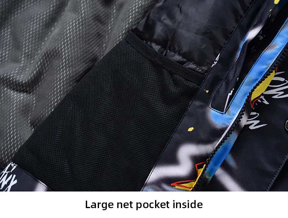 Winter Ski Suit for Men Outdoor Sports Warm Windproof Waterproof Snow Jackets Pants Male Ski Equipment Snowboard Jacket SK032