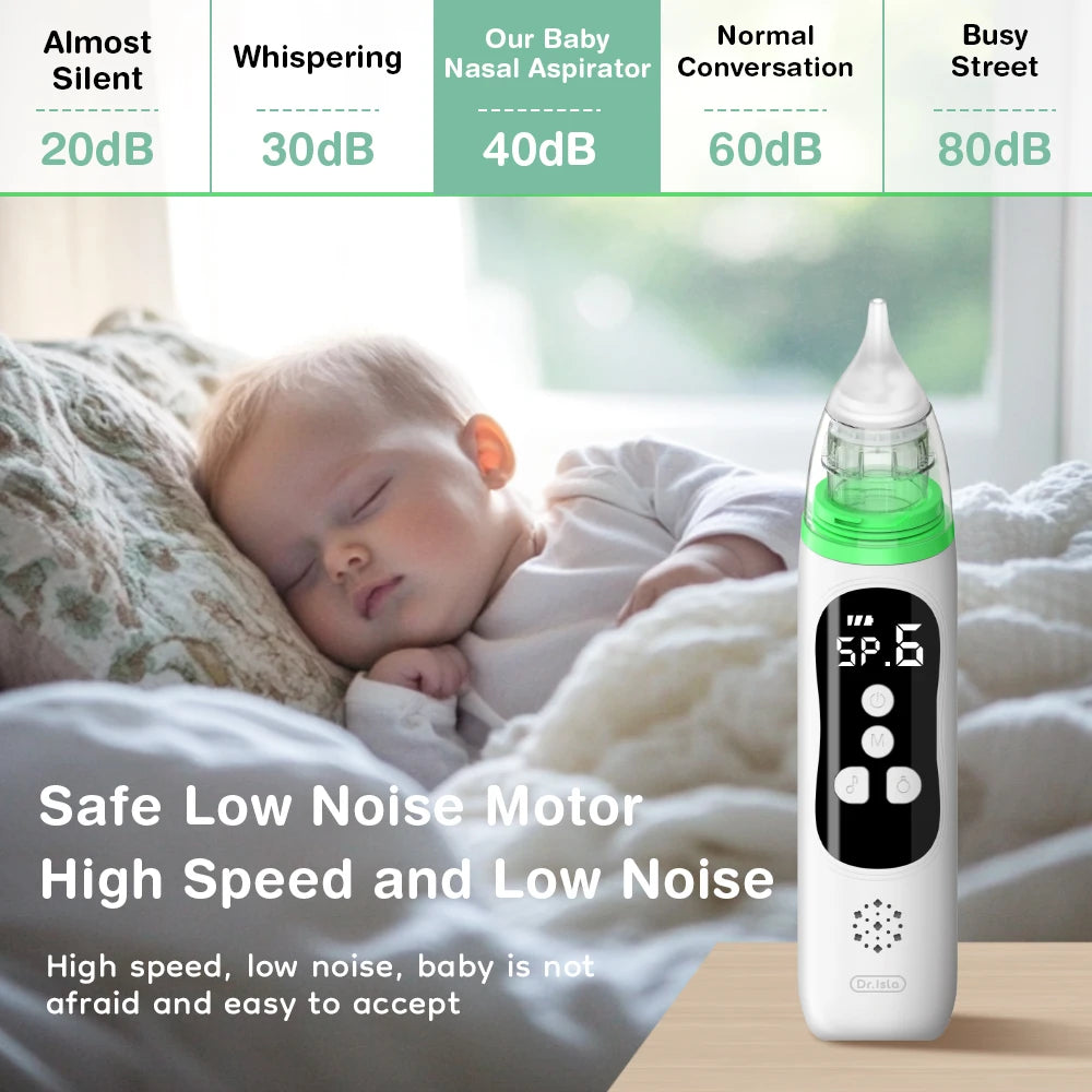 MAMIJOY Electric Nasal Absorber Baby Nose Cleaner Silent Baby Obstruction Rhinitis Cleaner Nasal Aspirator For Newborn U94