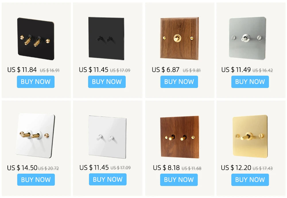 Avoir Matte Silver Vintage Toggle Switch Panel Brass Lever Switches Push Button Home Improvements Light Switches Dimmer Sockets