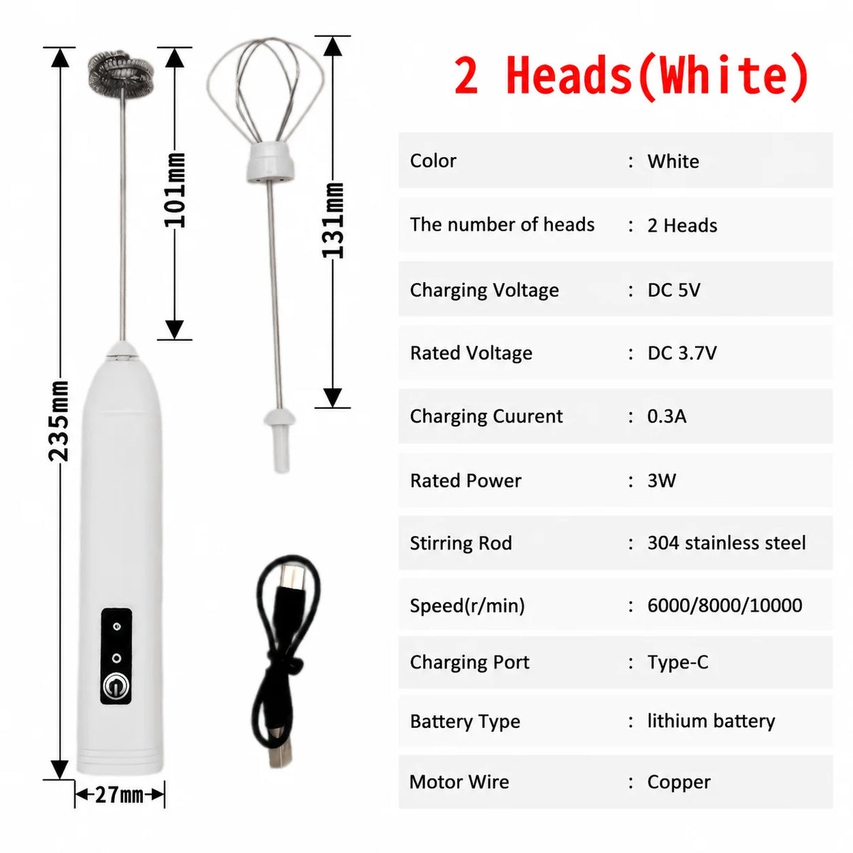 Handheld Electric Milk Frother Mini Coffee Foam Maker Portable Milk Whisk Mixer for Home Latte Cappuccino