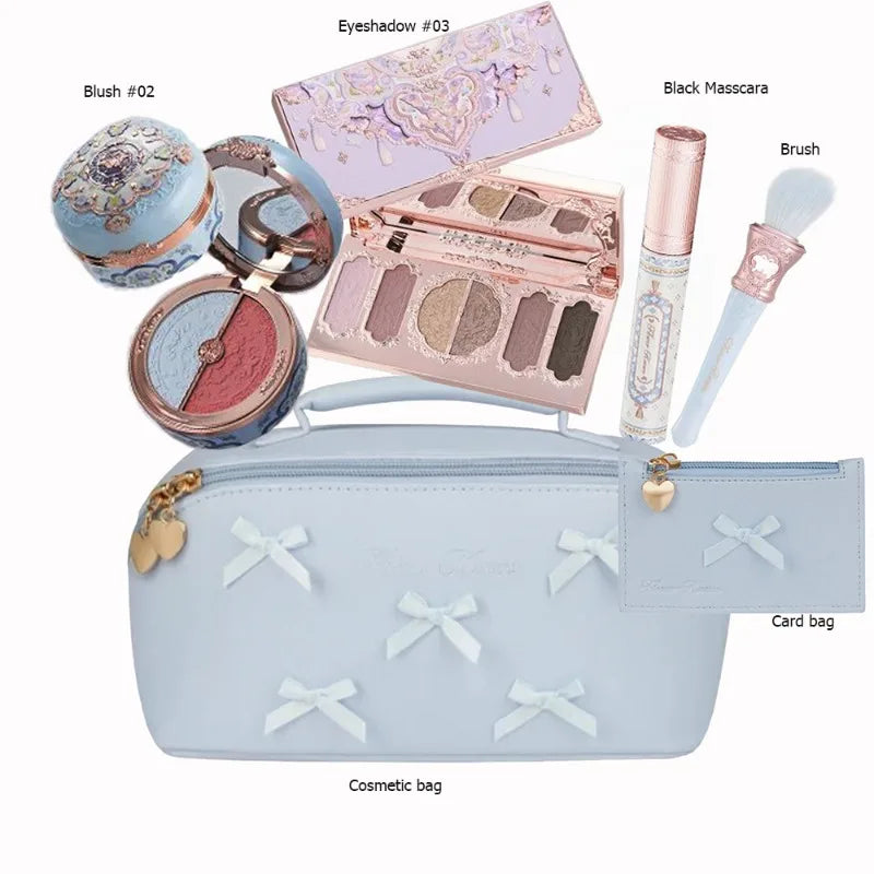 Makeup Flower Knows Set Swan Ballet Series Six Color Eyeshadow Palette Embossed Blusher Shine Lipstick Kit With Bag All In