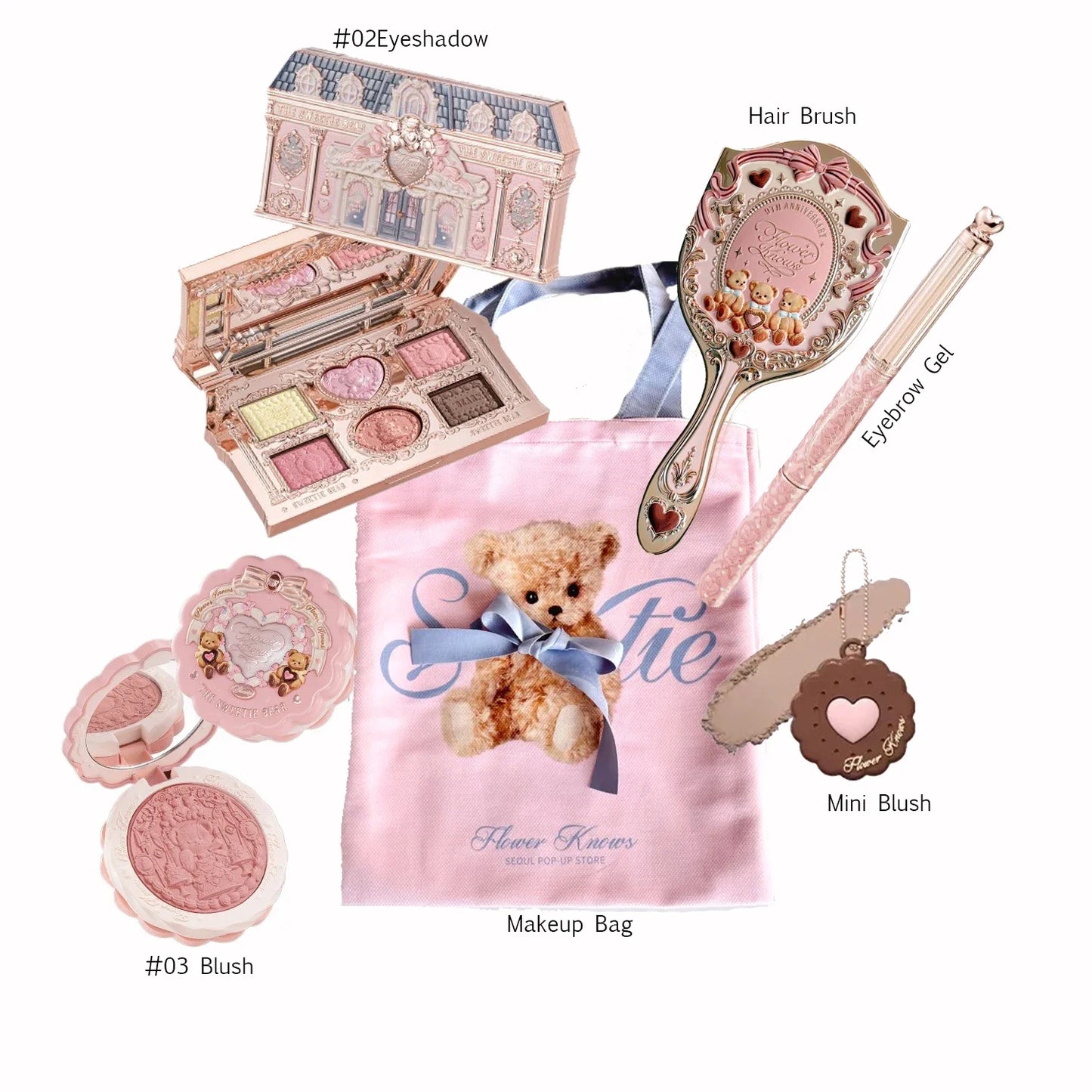 Flower Knows ALL IN ONE Makeup Kit Full Professional Face Palette Blush Eyeshadow Lip Cream Solid Perfume Sets