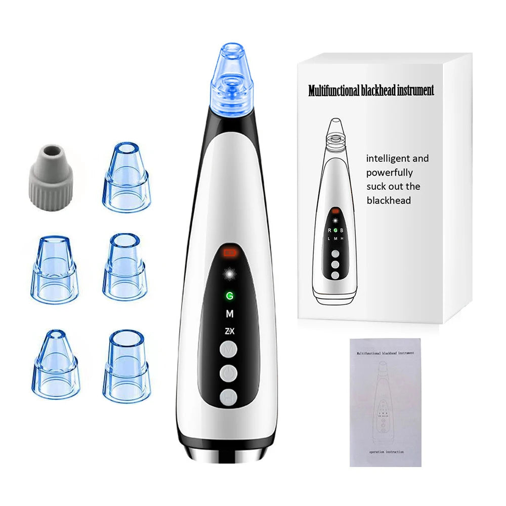 Electric Blackhead Remover & Pore Cleaner, Acne Treatment Facial Device with Skin-Tightening for Deep Cleansing Skincare Tools
