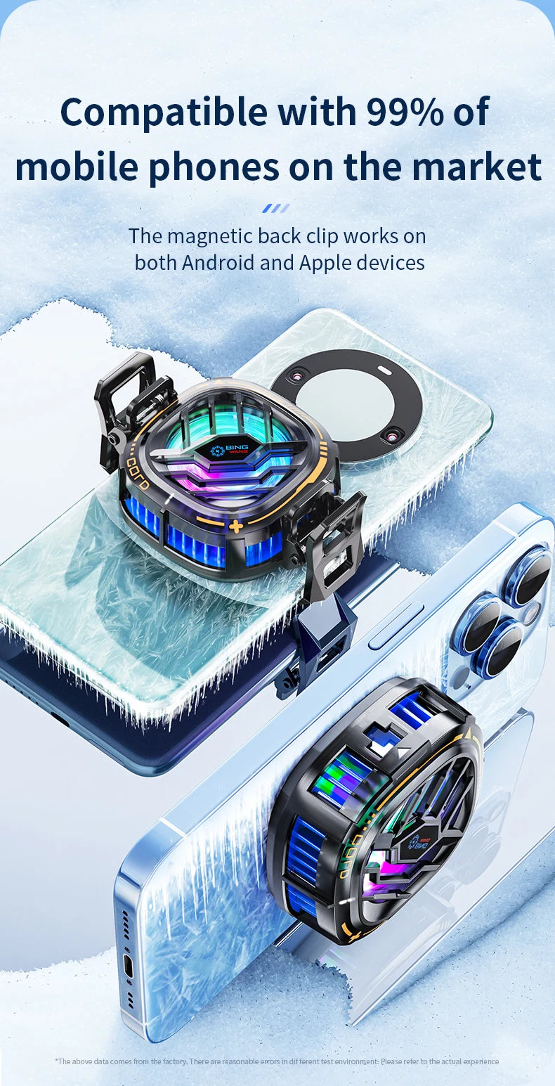 New X76A Magnetic Display Phones Cooler Back-Clip 2 in 1 Game Cooler Semiconductor Fast Phone Cooling Fan for IOS Android Phone