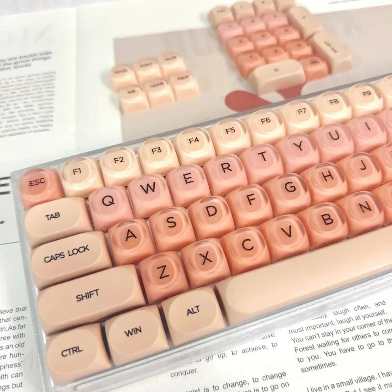 Foundation Crystal Keycaps Set HOA Profile Key Caps Custom DIY Gaming Mechanical Keyboard PBT Keycap Set for Office Keyboard