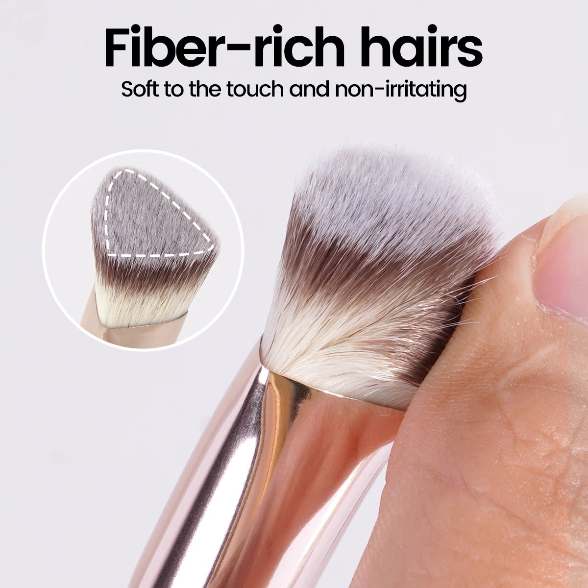 MAANGE Double Head Foundation Concealer Eyeshadow Blush Makeup Brushes Kabuki Mineral Premium Handle Soft Dense Hair for Gift