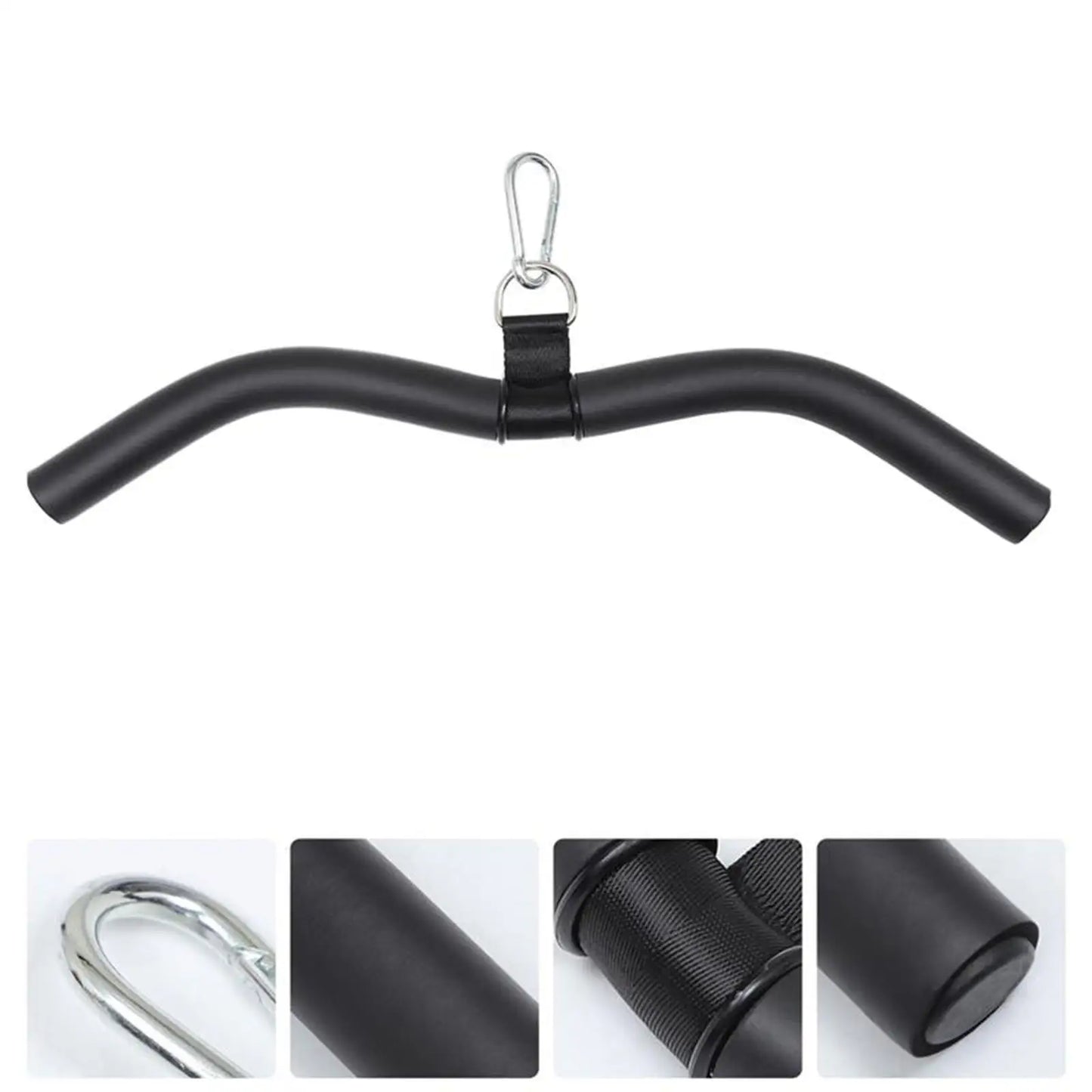LAT Bar Cable Machine Attachment, Curl Pulldown Bar with Full Rotation and