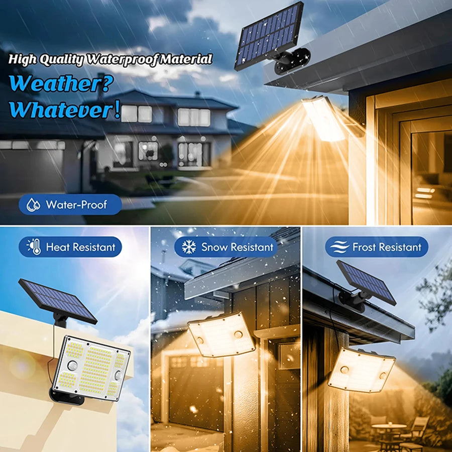 254/243LED Outdoor Solar Lights Garden Solar Powered Security Light Flood Light Motion Sensor 3 Mode Waterproof Garden Shed Yard
