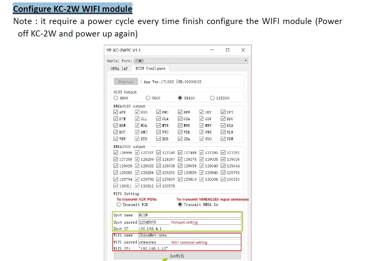 ONWA KC-2W NMEA2000 And NMEA0183 Bidirection Converter NMEA0183 to N2K WIFI module NMEA 0183 / ModBus TCP Slave Converter