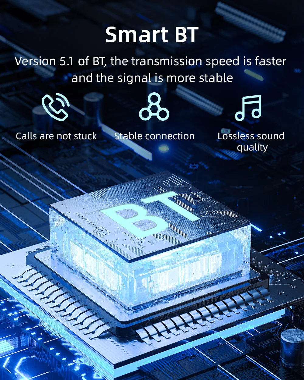 BQCC 1 Din Universal Car DVD/CD/VCD Player AI Voice BT USB TF AUX Input RDS Radio Locate a car Wiring protection EQ Car Stereo