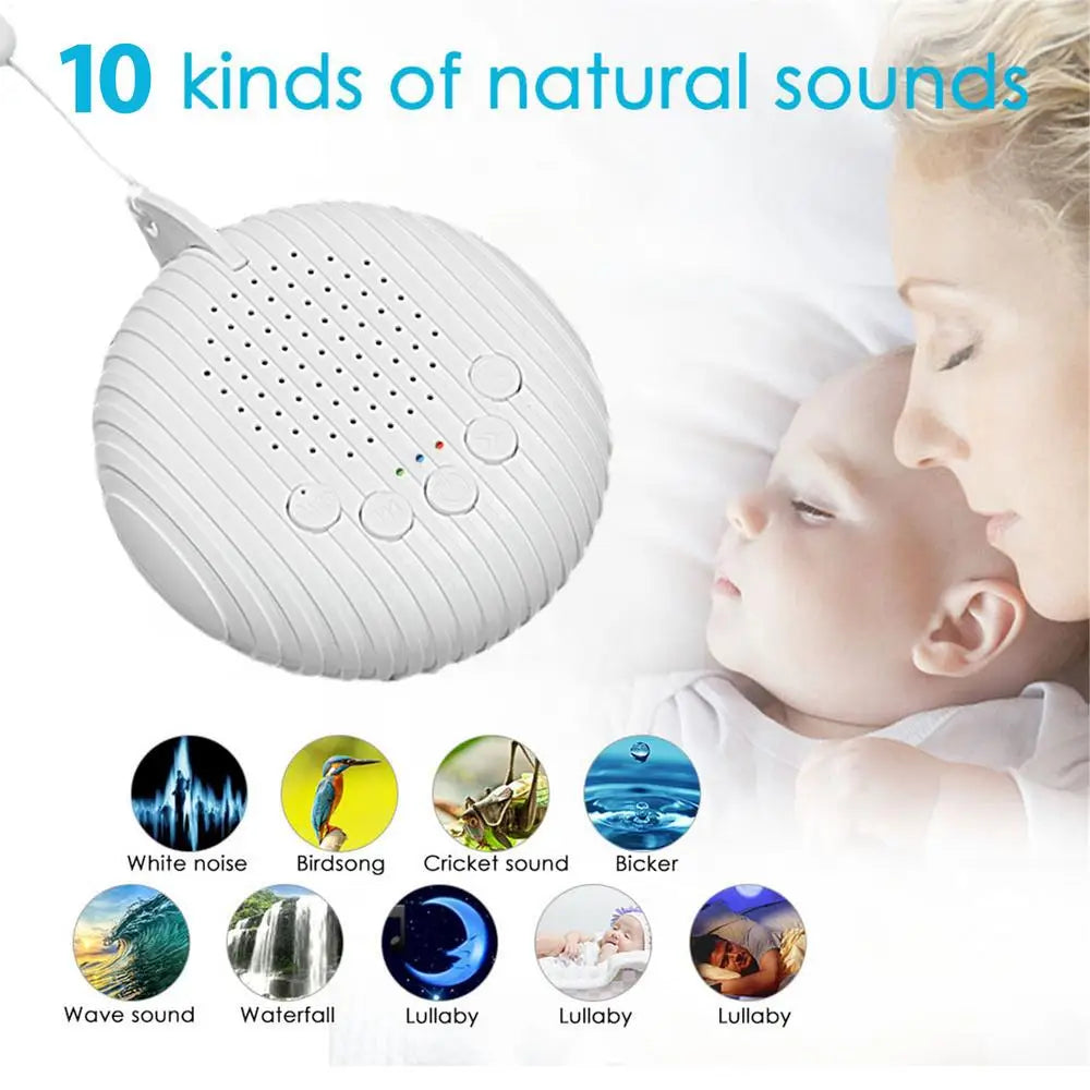 Baby White Noise Machine USB Rechargeable Timed Shutdown Sound Machine Sleep Soother Relaxation Monitor For Baby Adult Office