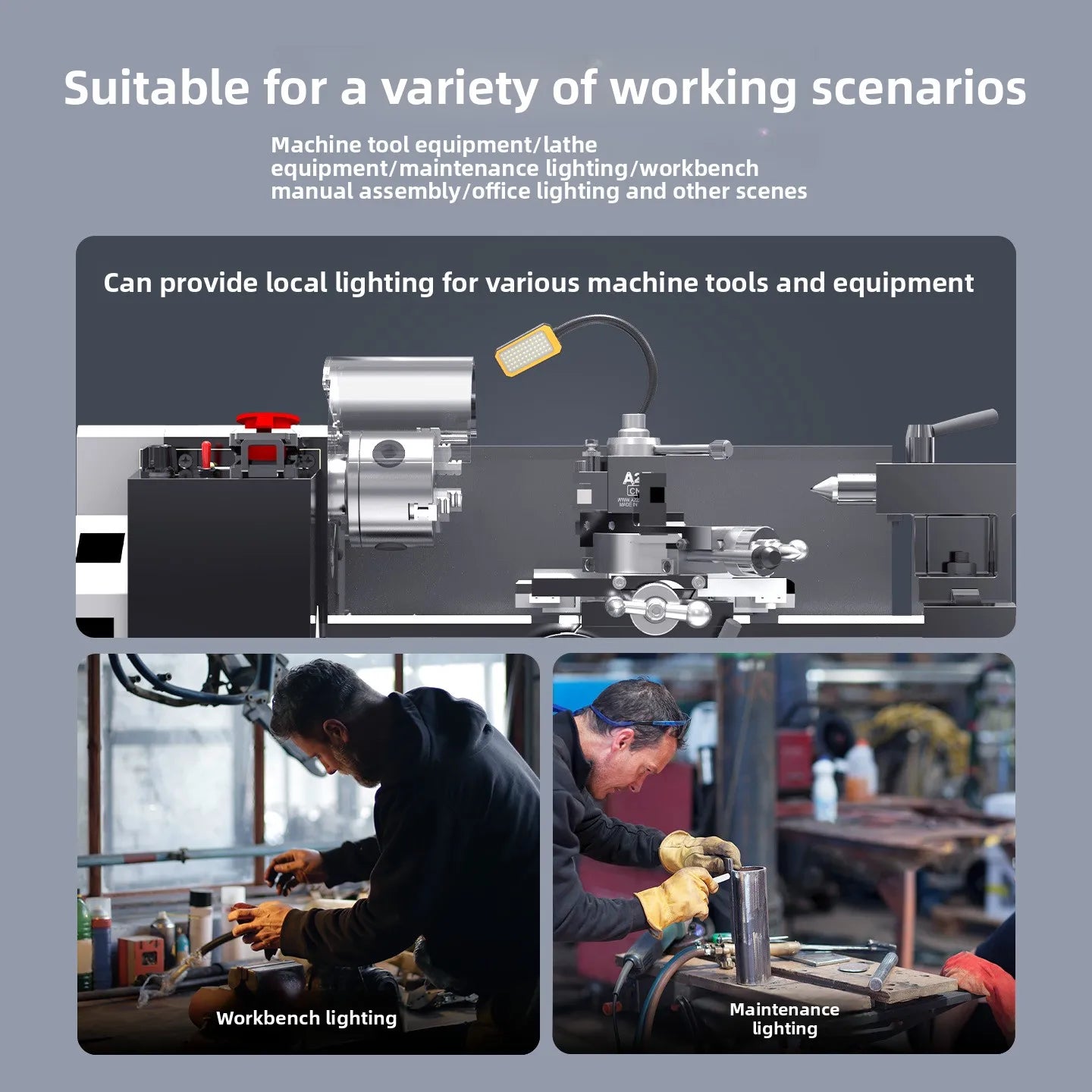 18W/25W LED Machine Tool Work Light With Strong Magnetic Extended 50-80cm flexiable Hose 24V/220V Lathe Punch MachineTable Lamp