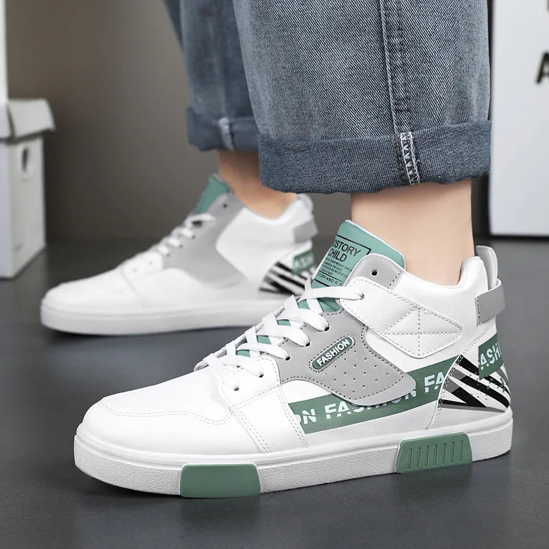 Men's Skateboarding Shoes 46 High Top Casual Sneakers Breathable Street Shoes Black Flats Shoes  Walking Shoes Chaussure Homme