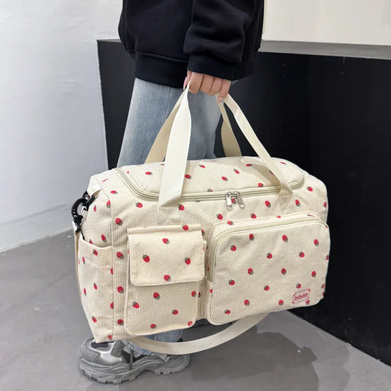 Corduroy Mommy Bag Large Capacity Waterproof Baby Diaper Bags Stroller Nappy Organizer Travel Carry Shoe Maternity Tote Bags
