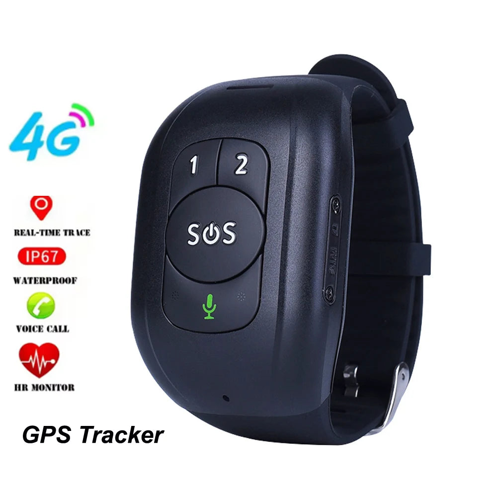 NEW Elderly GPS Tracker 4G SIM SOS Button Wristband GPS Emergency Alarm IP67 Waterproof GPS TrackingHeart Rate Blood Pressure