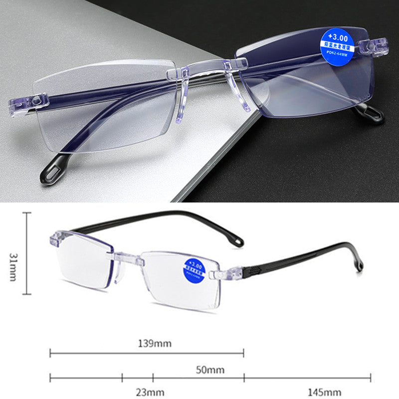 Frameless Bifocal Reading Glasses for Men & Women | See Near & Far | Up to +4.0