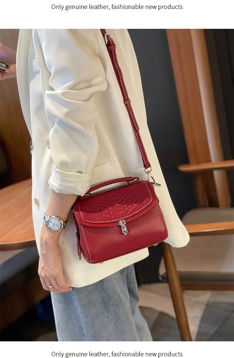 women's mini handbag Ladies' luxury crossbody bag fashionable crocodile pattern design women's genuine leather crossbody bag