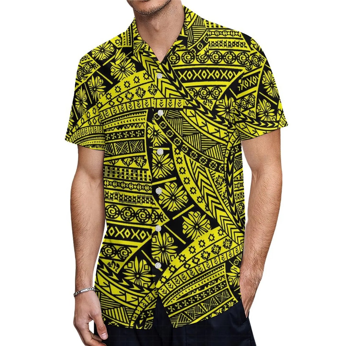 Custom Polynesian Tribal Couple Set Samoan Women'S Temperament Slim Dress Women'S Mermaid Maxi Skirt Men'S Shirt