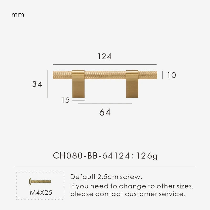 Nurlin Solid Brass Knurling Patterned Cabinet T-bar Extended Length 40 Inches Kitchen Appliances Dishwashers Refrigerators Pull