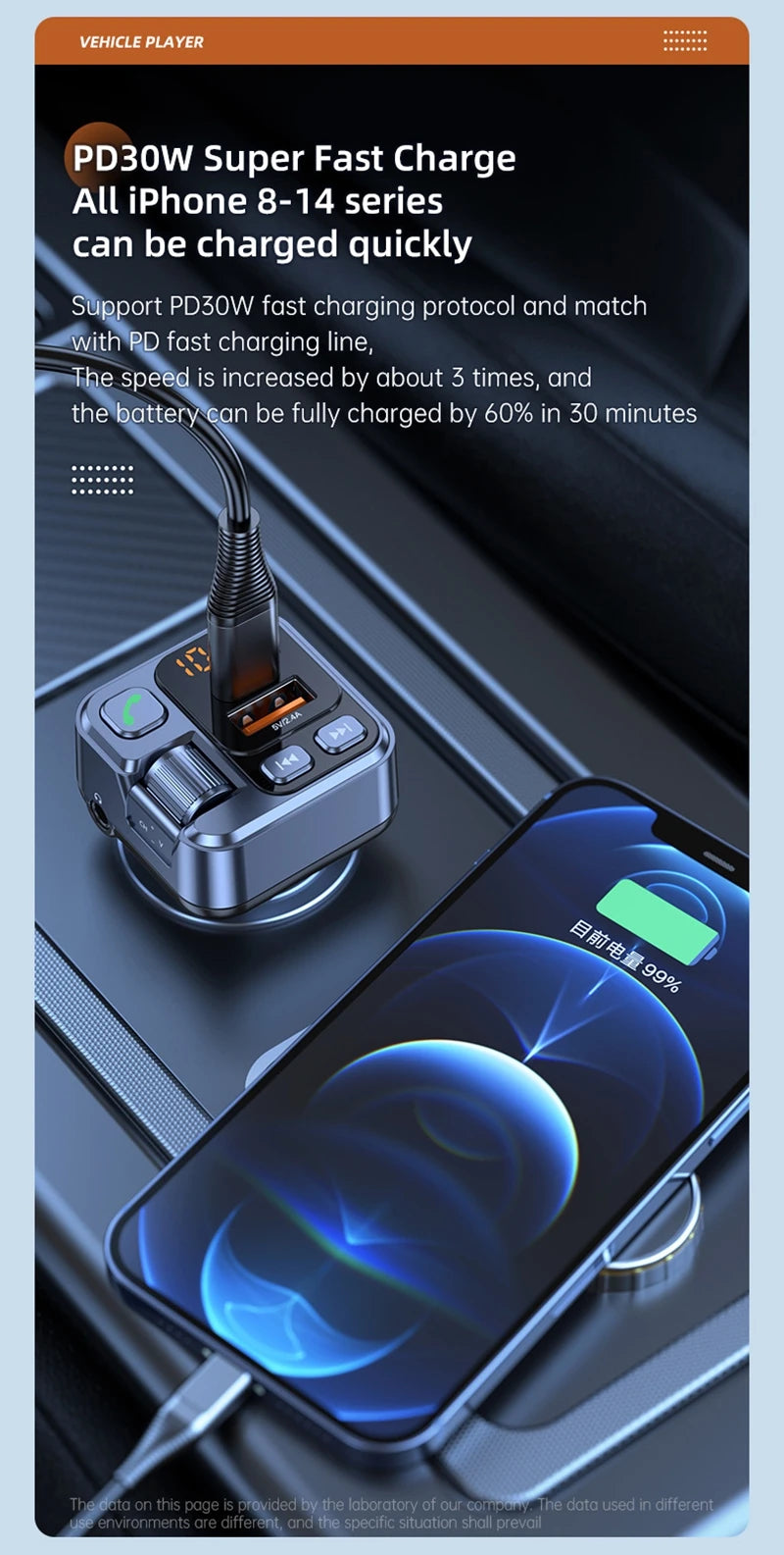 Xiaomi Bluetooth FM Transmitter Car Charger 20W PD USB-C Fast Charger Car Radio with Mic For Wireless Hands Free Call MP3 Player